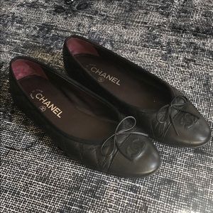 Black Chanel flats